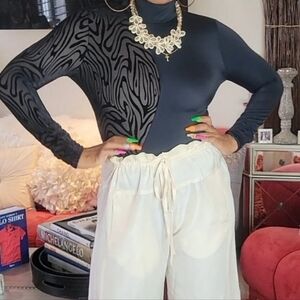 Weissman Zebra Print Bodysuit dance costume adult small